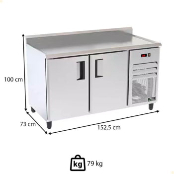 Balcão Refrigerado Ar Forçado Venâncio 2 Portas 360 Litros VBSR15 1500 220V Externo em Inox - 28751