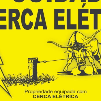 Placa Cuidado Cerca Elétrica Zebu (10un) 40150