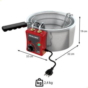 Tacho Fritador Industrial Elétrico TFRE-3 Metalcubas 220V 3 Litros 