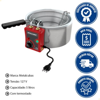 Tacho Fritador Industrial Elétrico TFRE-5 Metalcubas 127V 5 Litros 