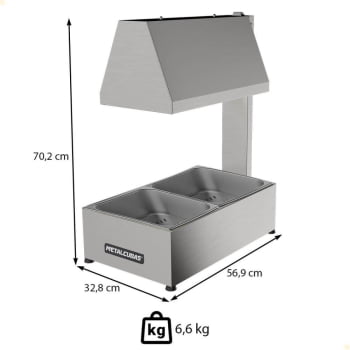 Conservador De Fritura Elétrico Metalcubas 2 cubas Em Inox MCF02CP 127V