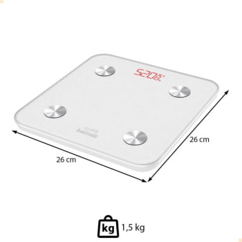Balança Inteligente De Análise Corporal Balmak MyFit Digital Com App Bluetooth 180Kg 4 Sensores