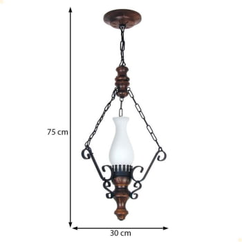 Lustre Muller Rustico 1 Lâmpada Envelhecido 801E