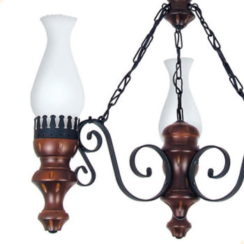 Lustre Muller Rustico 3 Lâmpadas Envelhecido 803E