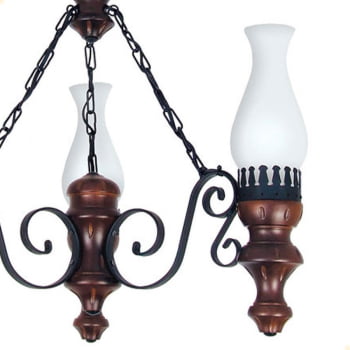 Lustre Muller Rustico 3 Lâmpadas Envelhecido 803E