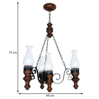 Lustre Muller Rustico 4 Lâmpadas Envelhecido 804E