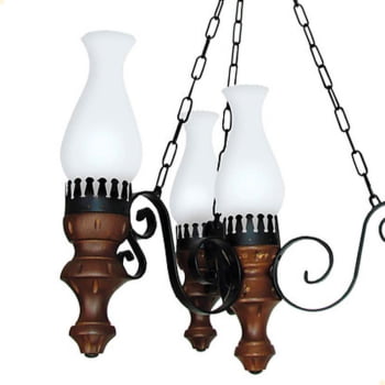 Lustre Muller Rustico 4 Lâmpadas Envelhecido 804E