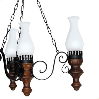 Lustre Muller Rustico 4 Lâmpadas Envelhecido 804E
