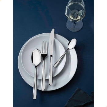 Faqueiro Tramontina Cannes em Aço Inox Facas de Mesa Forjadas Estojo de Madeira 76 Peças 66979300