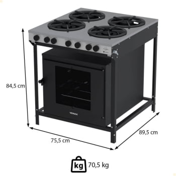 Fogão Industrial Venax Gás 4 Bocas Mesa em Inox FFI 430-2 GOURMET 16418