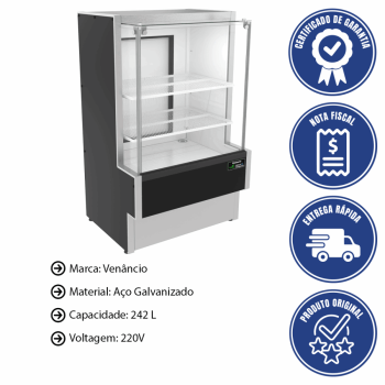 Balcão Vitrine Eco-Lite Venâncio Standard Seca 242 L 220V VBVEC7 50896