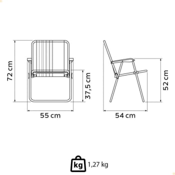 Kit 6 Cadeiras de Praia Tramontina Samoa Alta em Alumínio Camurça 92900/005