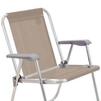 Kit 6 Cadeiras de Praia Tramontina Samoa Alta em Alumínio Camurça 92900/005