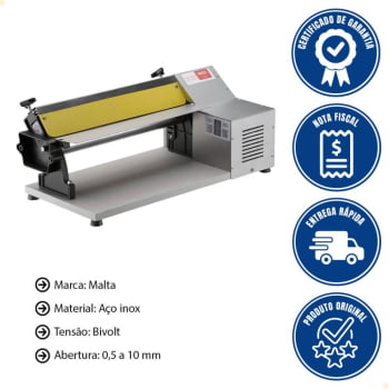 Cilindro Laminador Massas Elétrico Malta 40cm Em Aço Inox Bivolt 3107020