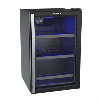 Refrigerador Expositor Venax Expvbl102 82L Preto Fosco Com LED 220V