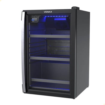 Refrigerador Expositor Venax Expvbl102 82L Preto Fosco Com LED 220V
