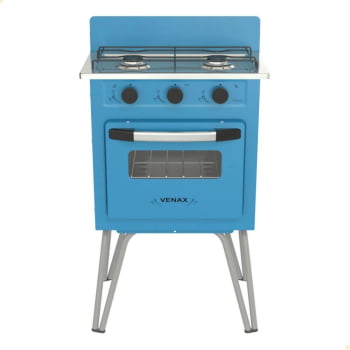 Fogão a Gás Venax Gemini 2 Queimadores Vetro Azul GLP 7507