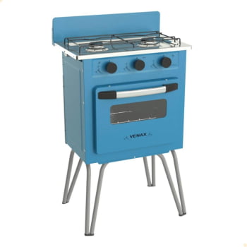Fogão a Gás Venax Gemini 2 Queimadores Vetro Azul GLP 7507