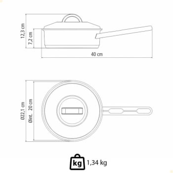 Frigideira Tramontina Solar em Aço Inox Fundo Triplo com Tampa e Cabo 20 cm 2,1 L 62500200