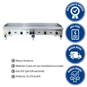 Chapa Linha Americana Venâncio 18mm 150cm Gás GLP Baixa Pressão CG150 