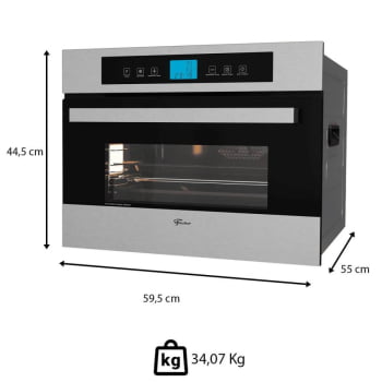Kit Forno Elétrico Fischer Platinium Embutir 43L Air Fryer 8 Funções+ Micro-Ondas Platinium 35l 220v