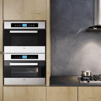Kit Forno Elétrico Fischer Platinium Embutir 43L Air Fryer 8 Funções+ Micro-Ondas Platinium 35l 220v