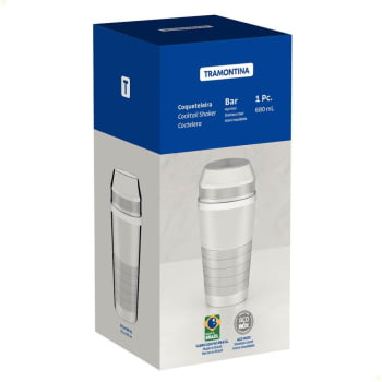 Coqueteleira Para Drinks Tramontina Millenium Em Aço Inox Com Detalhes Foscos 680 ml 61346080