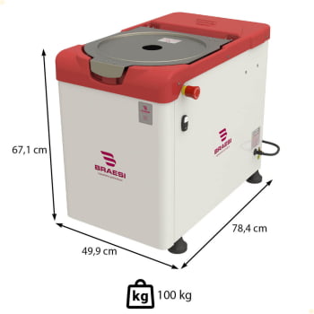 Amassadeira Rápida Industrial Braesi 25 Kg 220V Trifásica AR-25/1 G4