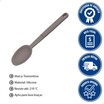 Colher para Servir Tramontina Softta em Silicone Cinza 25852160