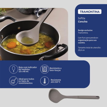 Concha Tramontina Softta de Silicone Cinza 25854160