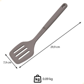 Espátula Vazada Tramontina Softta em Silicone Cinza 25850160