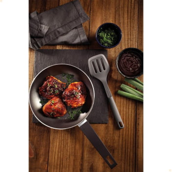 Espátula Vazada Tramontina Softta em Silicone Cinza 25850160