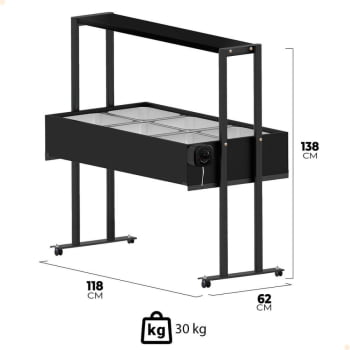 Buffet Térmico Aquecido Saro 6 Cubas Com Tampa Preto 220V BF622