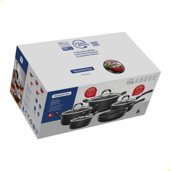 Jogo de Panelas Tramontina Mônaco em Starflon e Cabos em Alumínio Preto 5 Peças 20899050