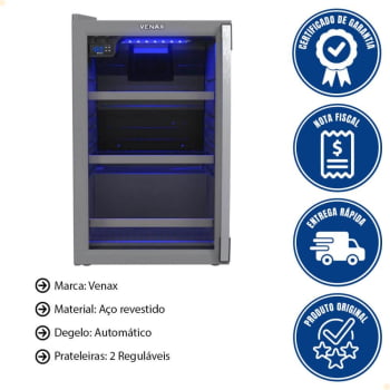 Cervejeira Venax Blue Light 100L Porta Invertida Cinza 127V 21206