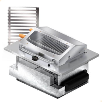 Churrasqueira Cooktop A Gás GLP De Embutir Saro Acabamento Em Aço Inox Bivolt CHEGLP