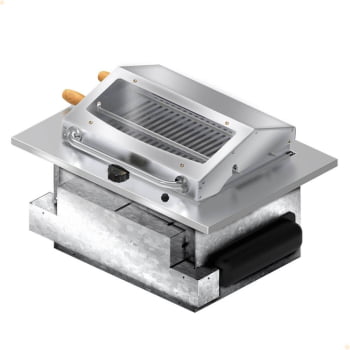 Churrasqueira Cooktop A Gás GLP De Embutir Saro Acabamento Em Aço Inox Bivolt CHEGLP
