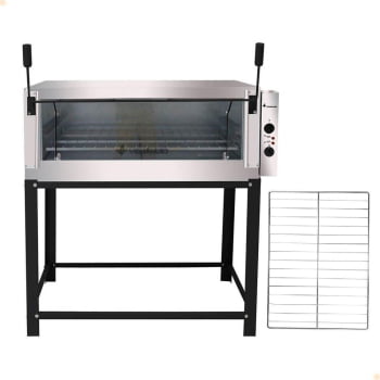 Kit Forno Industrial Venâncio Roma Elétrico Aço Inox Pedra Refratária 220v + Grelha Adicional FERI90