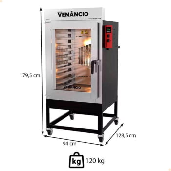 Forno Industrial Turbo Twister Elétrico Venâncio Para 10 Esteiras 380V Trifásico FVT10E