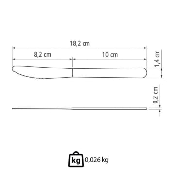Faca para Sobremesa Tramontina Malibu em Aço Inox 3" 12 Peças 23734003