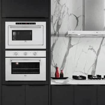 Kit Forno Elétrico Fischer Infinity Embutir 50L Air Fryer 5 Funções + Micro-Ondas 25l Branco 127v
