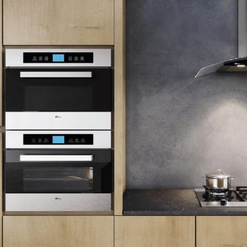 Kit Forno Elétrico Fischer Platinium Embutir 43L Air Fryer 8 Funções+ Micro-Ondas Platinium 35l 127v