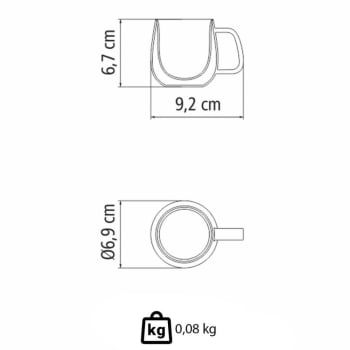Conjunto De Xícaras Tramontina Para Café 2 Peças 100ml Vidro Duplo 64760440