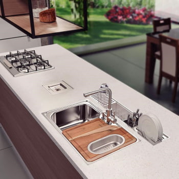 Escorredor Tramontina Em Inox 15x15cm Acabamento Acetinado Para Uso No Canal Organizador 94534022