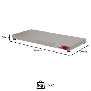 Mesa Aquecida Progás Prmaq-10 Inox 220v 100 Cm De Largura P44583