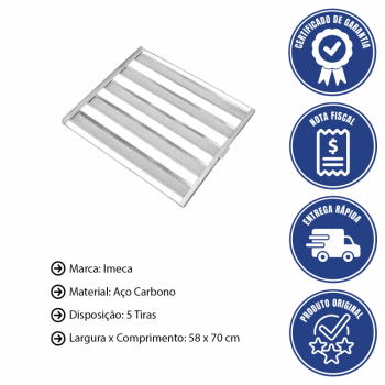 Kit Com 20 Esteiras Imeca Para Pães 5 Tiras Talas 7 Cm 58x70 509