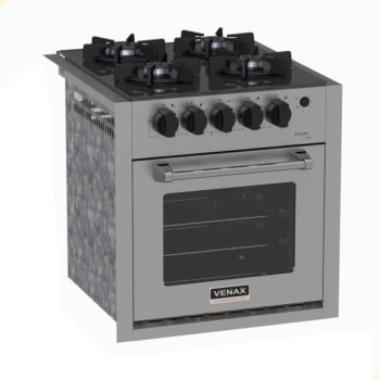 Fogão De Embutir 4 Bocas Venax Gaudi Line Inox 51,8L Gás GLP Automático Bivolt 30299