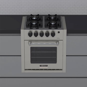 Fogão De Embutir 4 Bocas Venax Gaudi Line Inox 51,8L Gás GLP Automático Bivolt 30299
