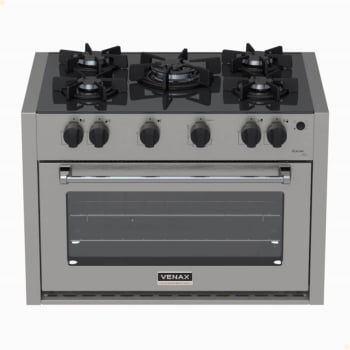 Fogão De Embutir 5 Bocas Venax Gaudi Line Inox 88,3L Gás Automático Bivolt 30305