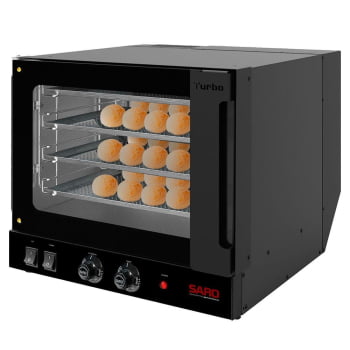 Forno Assador Saro Turbo Elétrico Industrial Timer Com 4 Esteiras 35x35cm 127V FT11